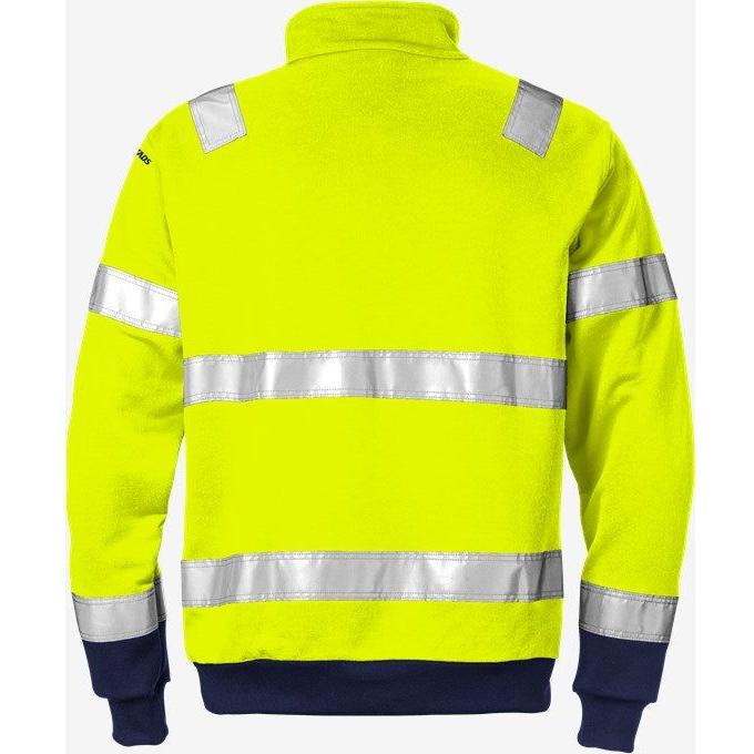 Kansas Hi Vis lynlås sweatshirt kl.3 728 - Sikkerhedsgiganten