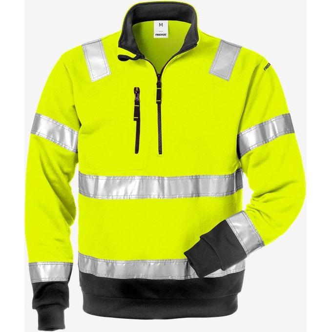 Kansas Hi Vis lynlås sweatshirt kl.3 728 - Sikkerhedsgiganten