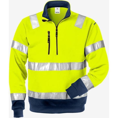 Kansas Hi Vis lynlås sweatshirt kl.3 728 - Sikkerhedsgiganten