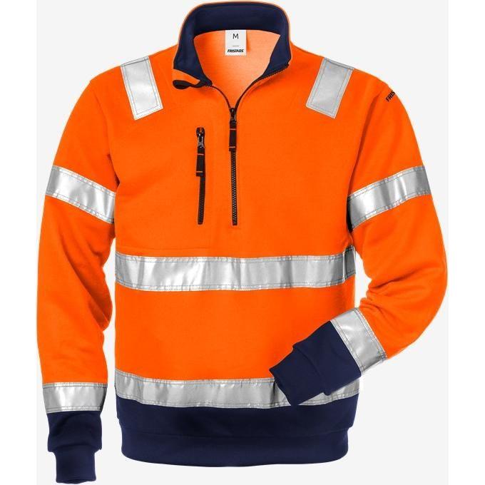 Kansas Hi Vis lynlås sweatshirt kl.3 728 - Sikkerhedsgiganten