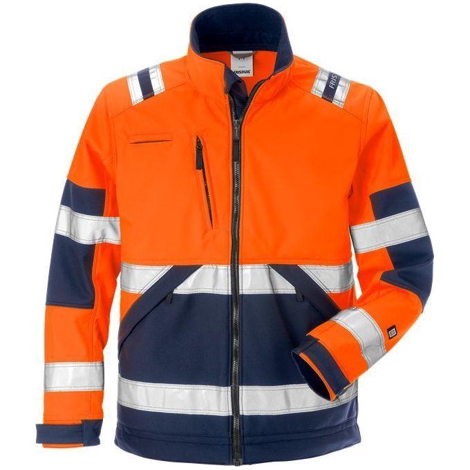 Kansas HI - VIS softshelljakke orange/marineblå klasse 2 4083 - Sikkerhedsgiganten