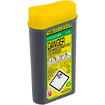 Kanyleboks, Sharpsafe, 200 ml, sort, med gult låg, lommemodel - Sikkerhedsgiganten