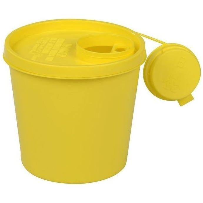 Kanyleboks, Uson, 1500 ml, gul, rund, UN - godkendelse 3291 - Sikkerhedsgiganten