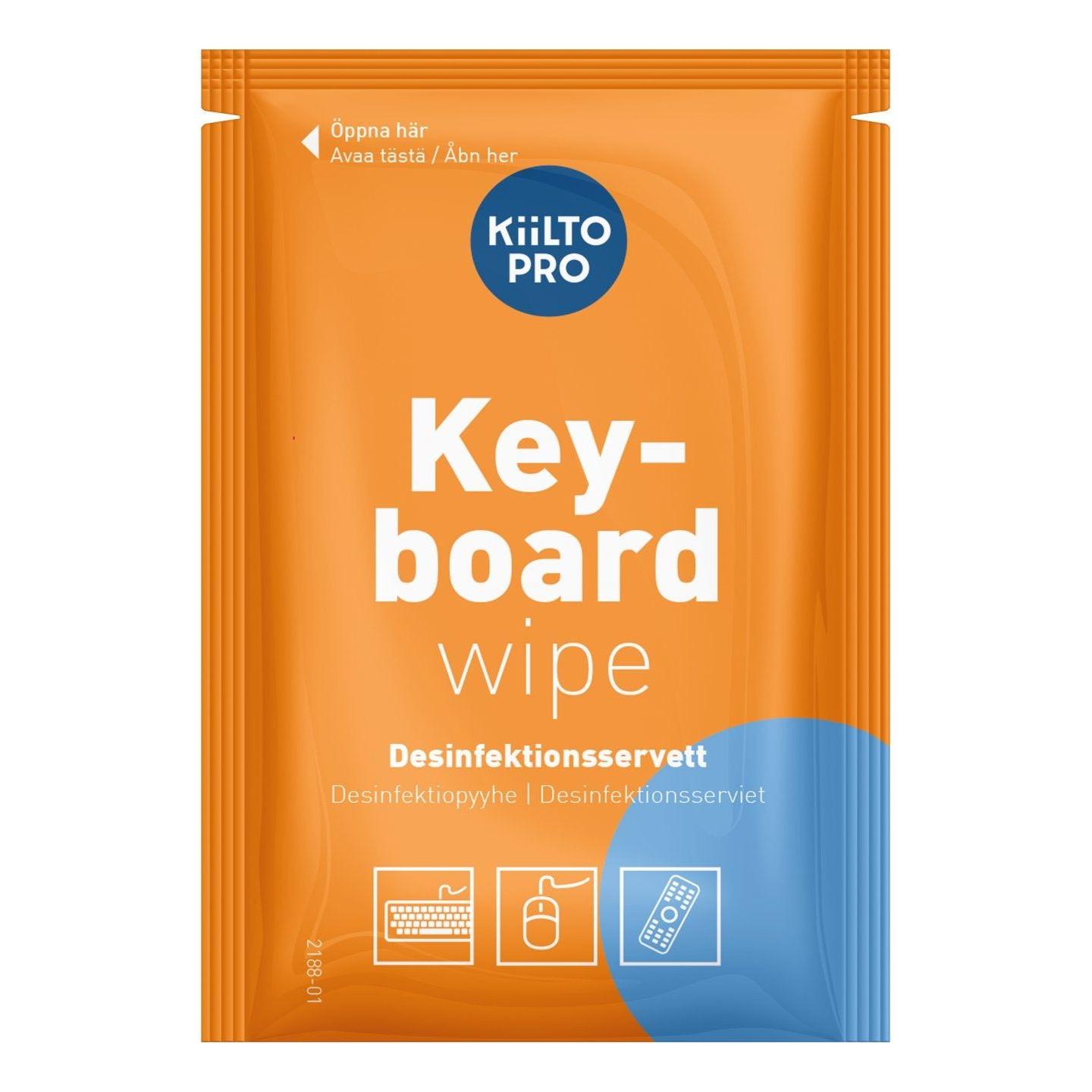 Kiilto Pro Antibac Keyboard Wipes overflade desinfektion 80 stk. - Sikkerhedsgiganten