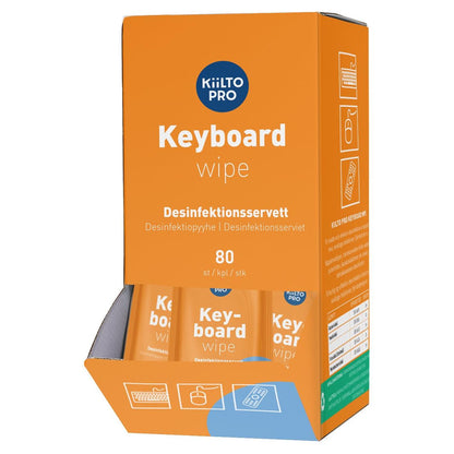 Kiilto Pro Antibac Keyboard Wipes overflade desinfektion 80 stk. - Sikkerhedsgiganten