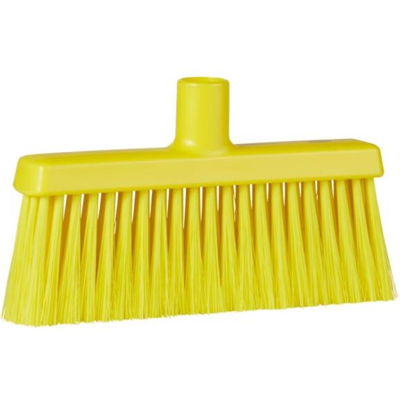 Lobbykost, Vikan, gul, PP/polyester/rustfrit stål, 26 cm, bløde/stive børstehår - Sikkerhedsgiganten