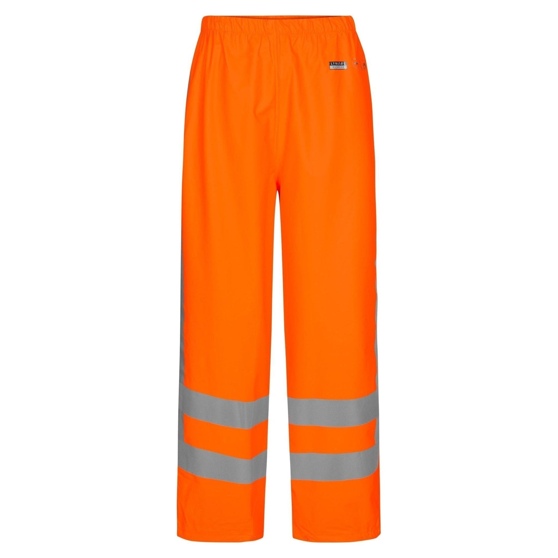 Lyngsøe brandhæmmende Hi - vis regnbukser med RWS - Reflekser PU FR - LR52RWS - Sikkerhedsgiganten