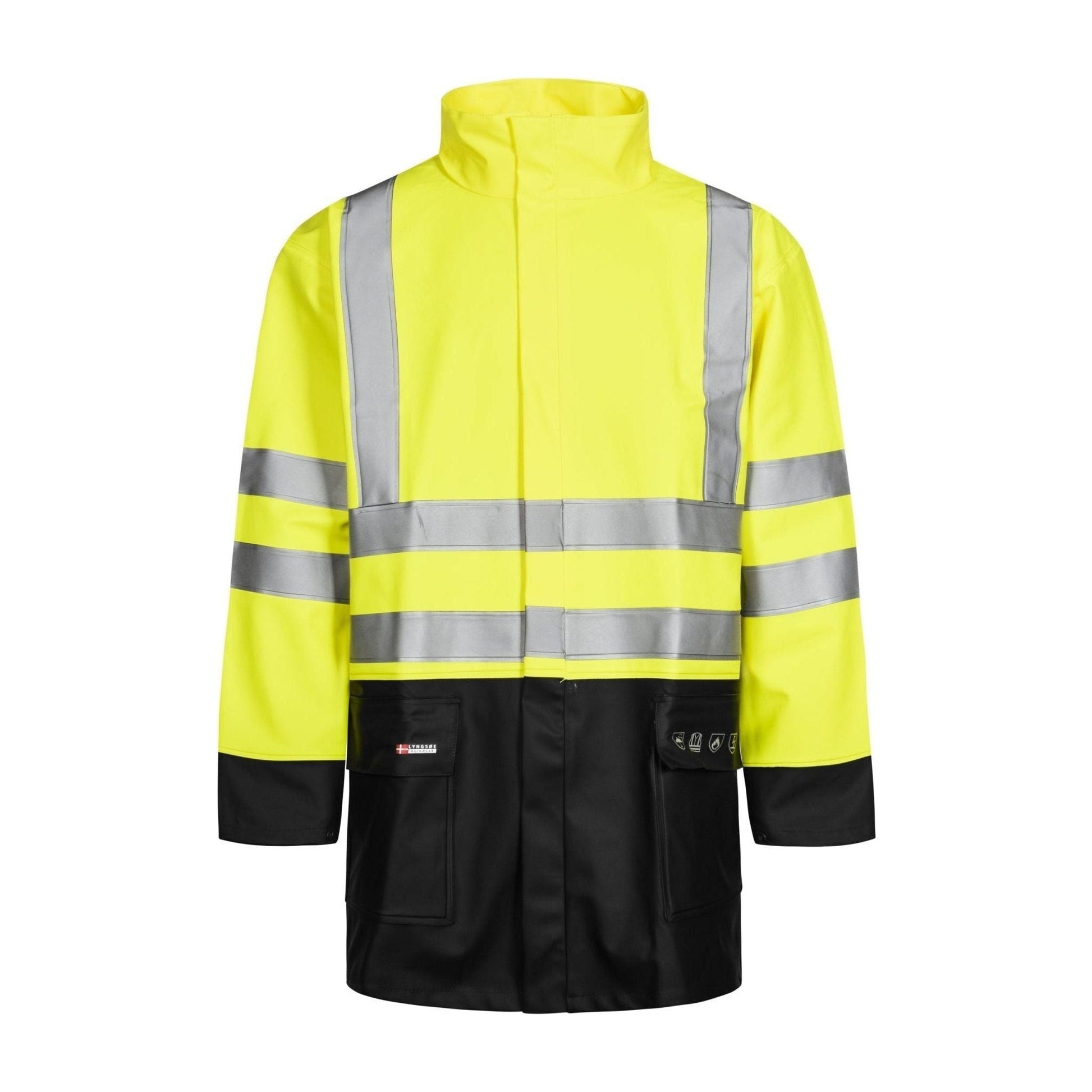 Lyngsøe brandhæmmende Hi - vis regnjakke PU/PVC FR - LR255 - Sikkerhedsgiganten