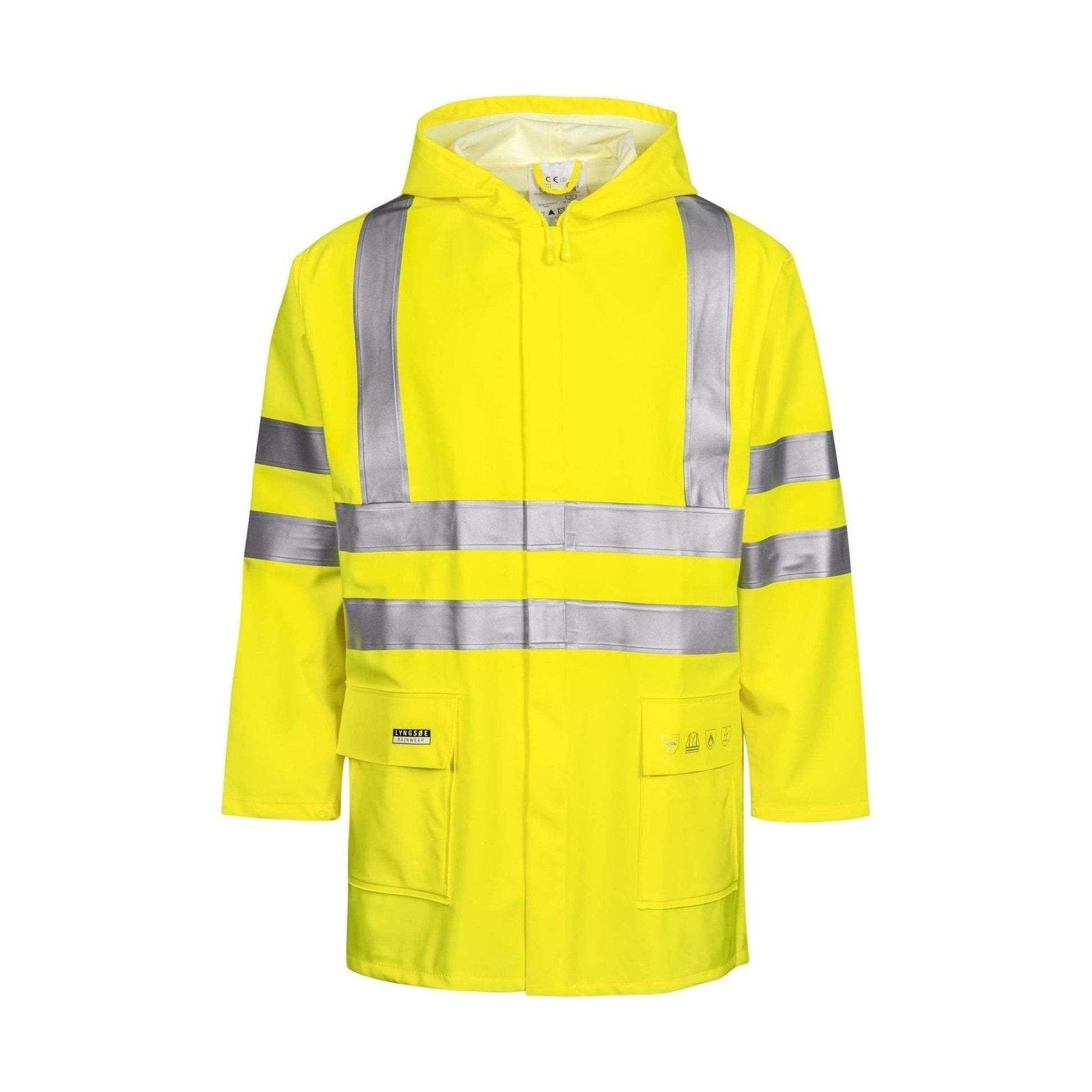 Lyngsøe brandhæmmende Hi - vis regnjakke PU/PVC FR - LR255 - Sikkerhedsgiganten