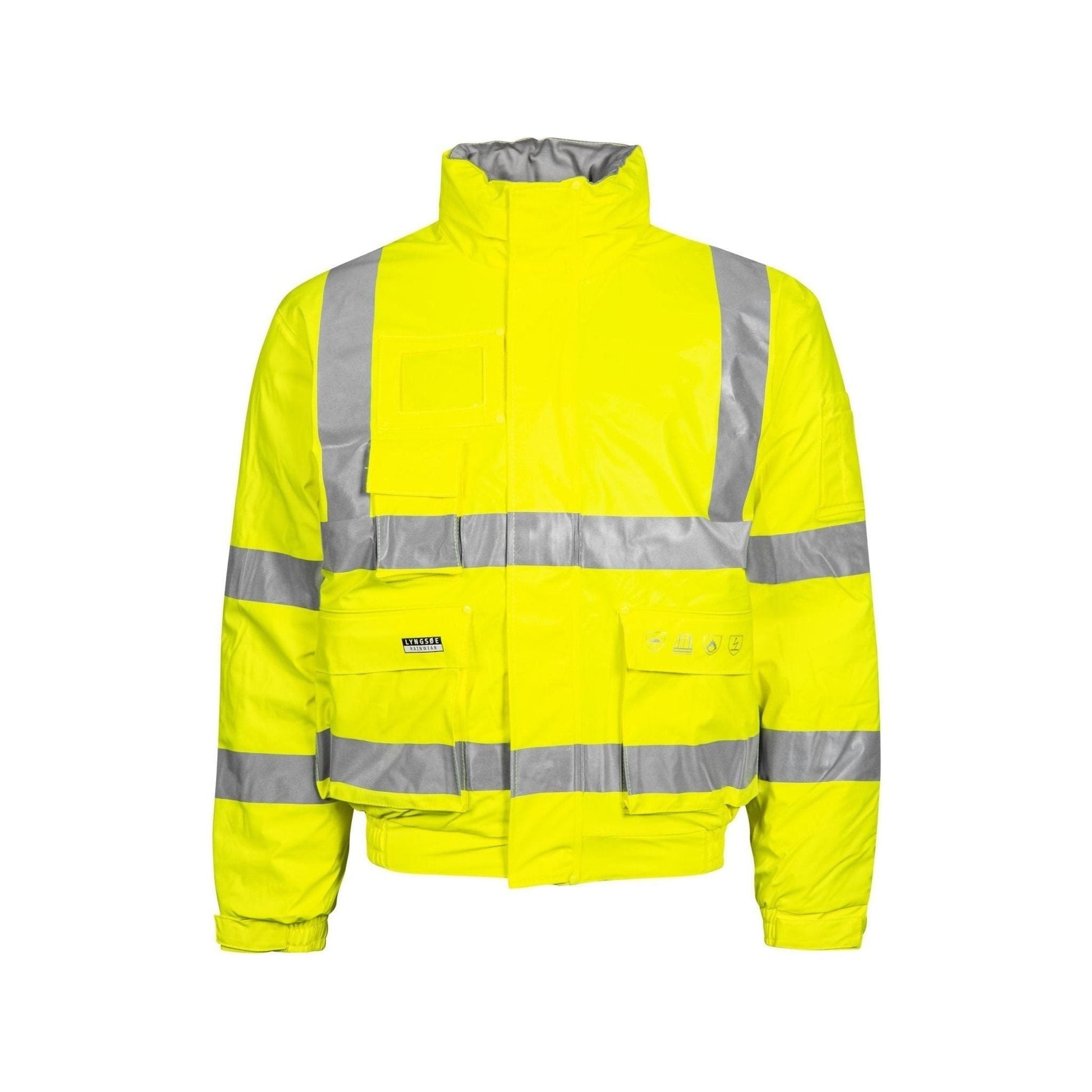 Lyngsøe brandhæmmende Hi - vis vinter regnjakke Pilot PU m. foer FR - LR3567 - Sikkerhedsgiganten