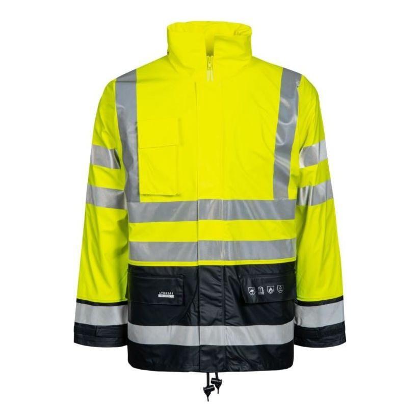 Lyngsøe brandhæmmende Hi - vis vinter regnjakke PU m. foer FR - LR32 - Sikkerhedsgiganten