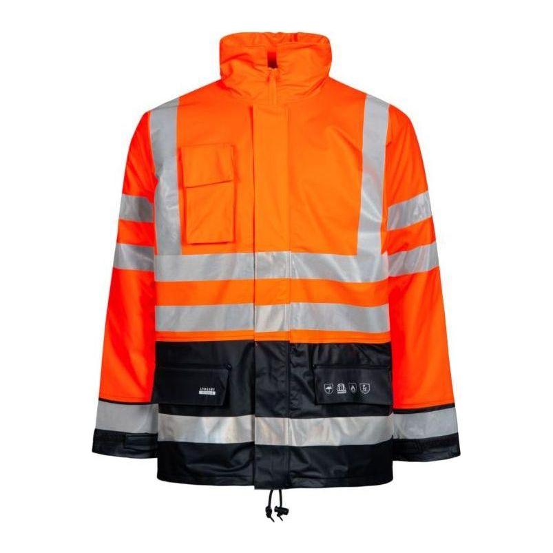Lyngsøe brandhæmmende Hi - vis vinter regnjakke PU m. foer FR - LR32 - Sikkerhedsgiganten