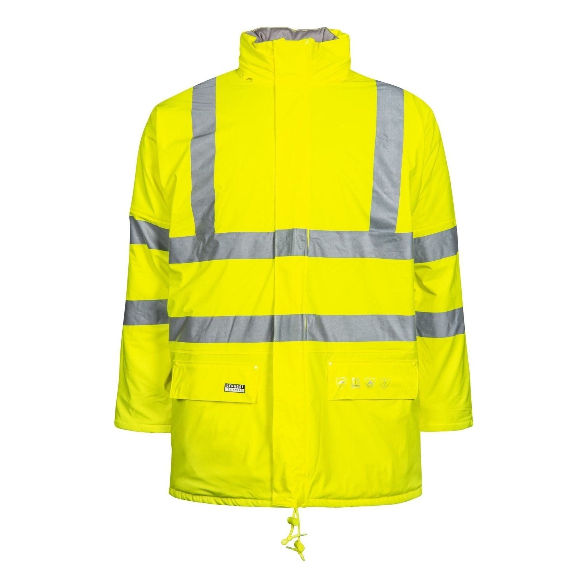 Lyngsøe brandhæmmende Hi - vis vinter regnjakke PU m. foer FR - LR3456 - Sikkerhedsgiganten