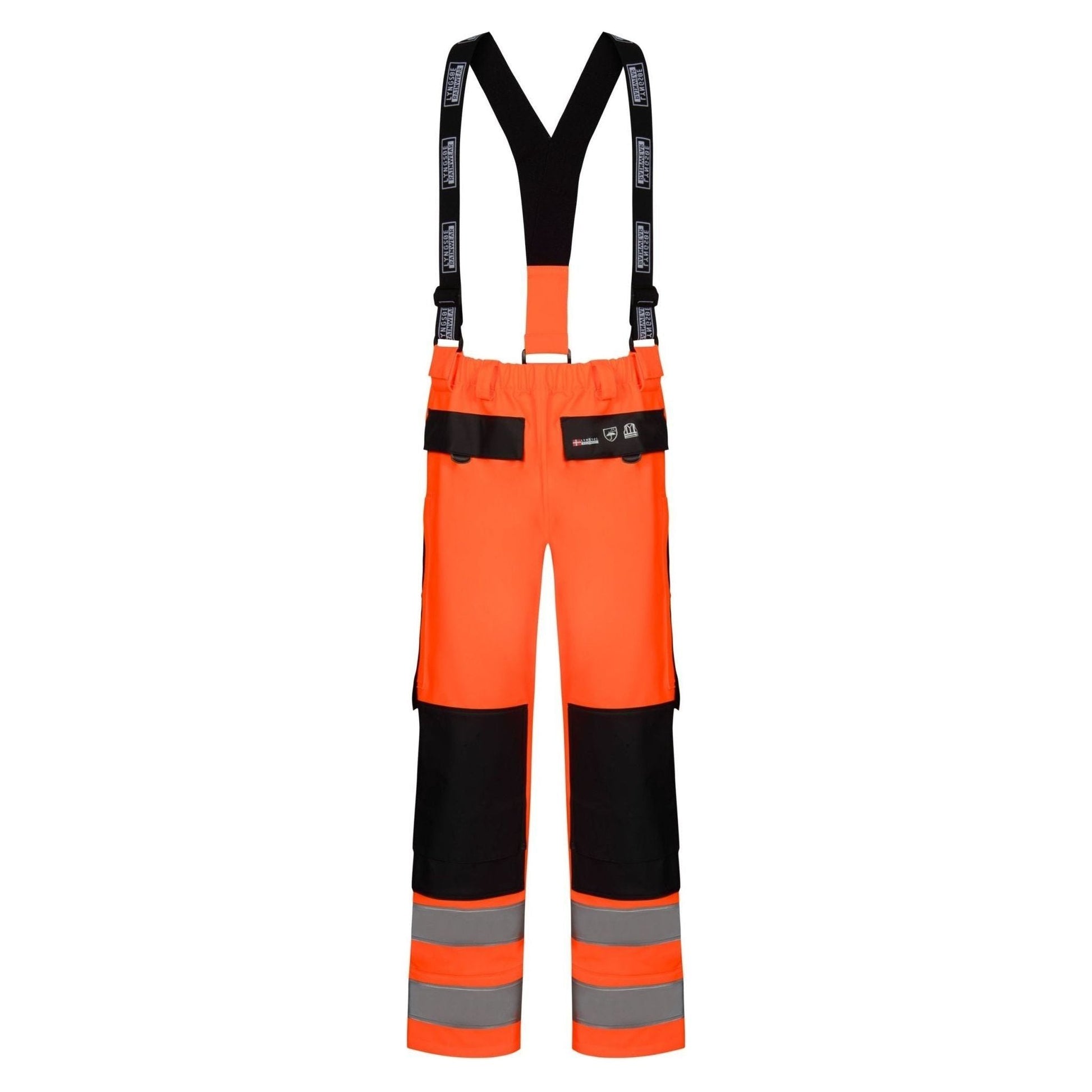 Lyngsøe Hi - vis regnbukser i kraftig PU/PVC kvalitet LR9012 - Sikkerhedsgiganten