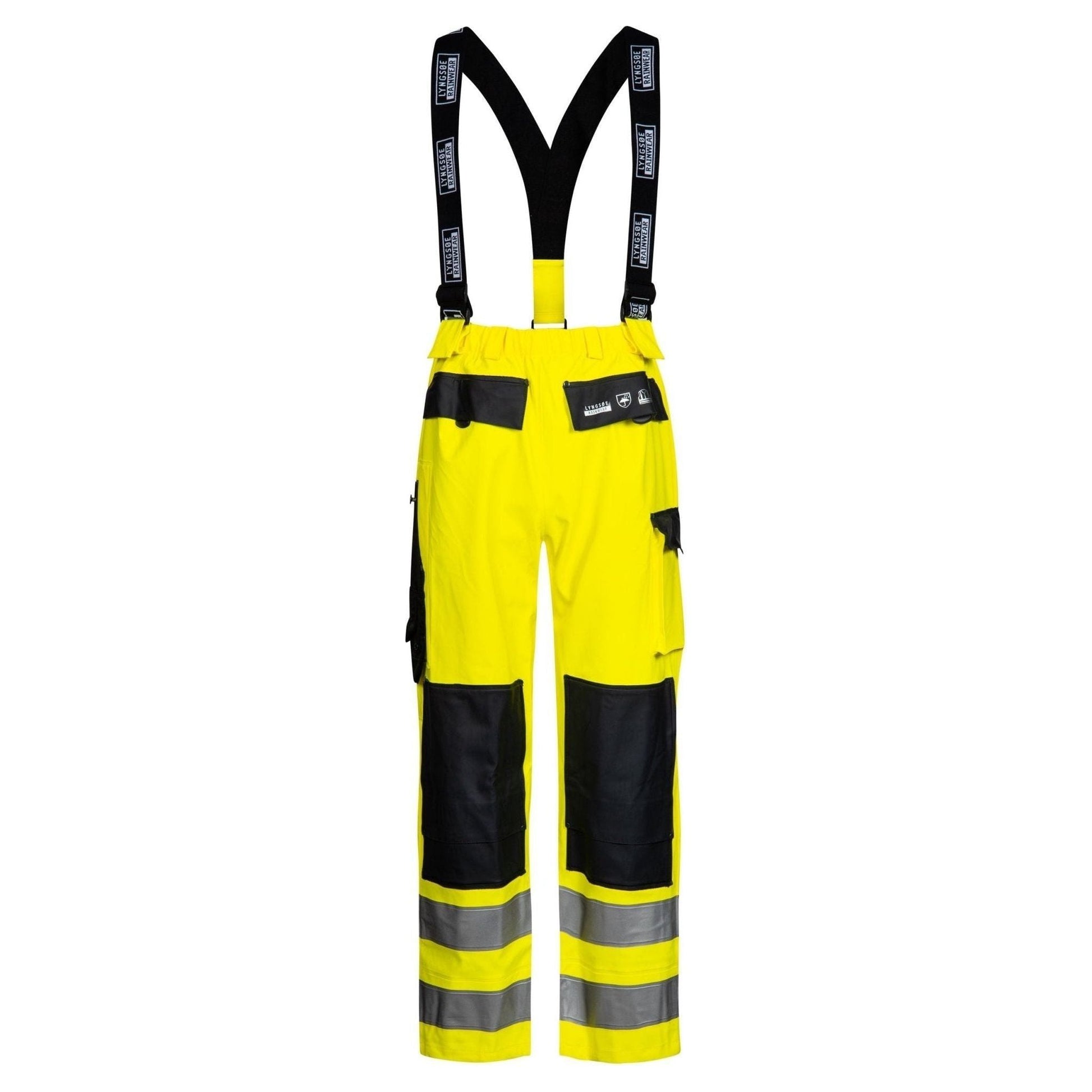 Lyngsøe Hi - vis regnbukser i kraftig PU/PVC kvalitet LR9012 - Sikkerhedsgiganten