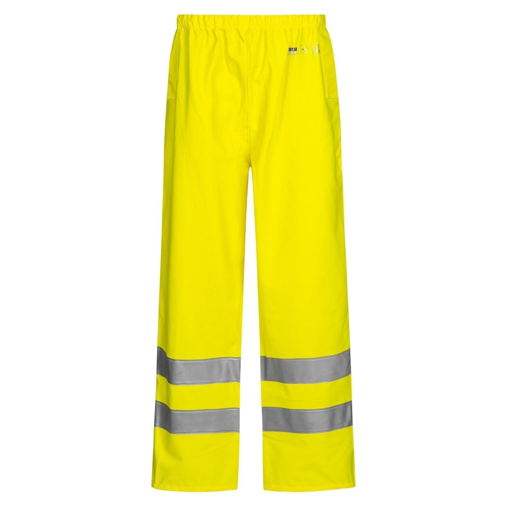 Lyngsøe Hi - vis regnbukser i kraftig PU/PVC kvalitet LR9052 - Sikkerhedsgiganten