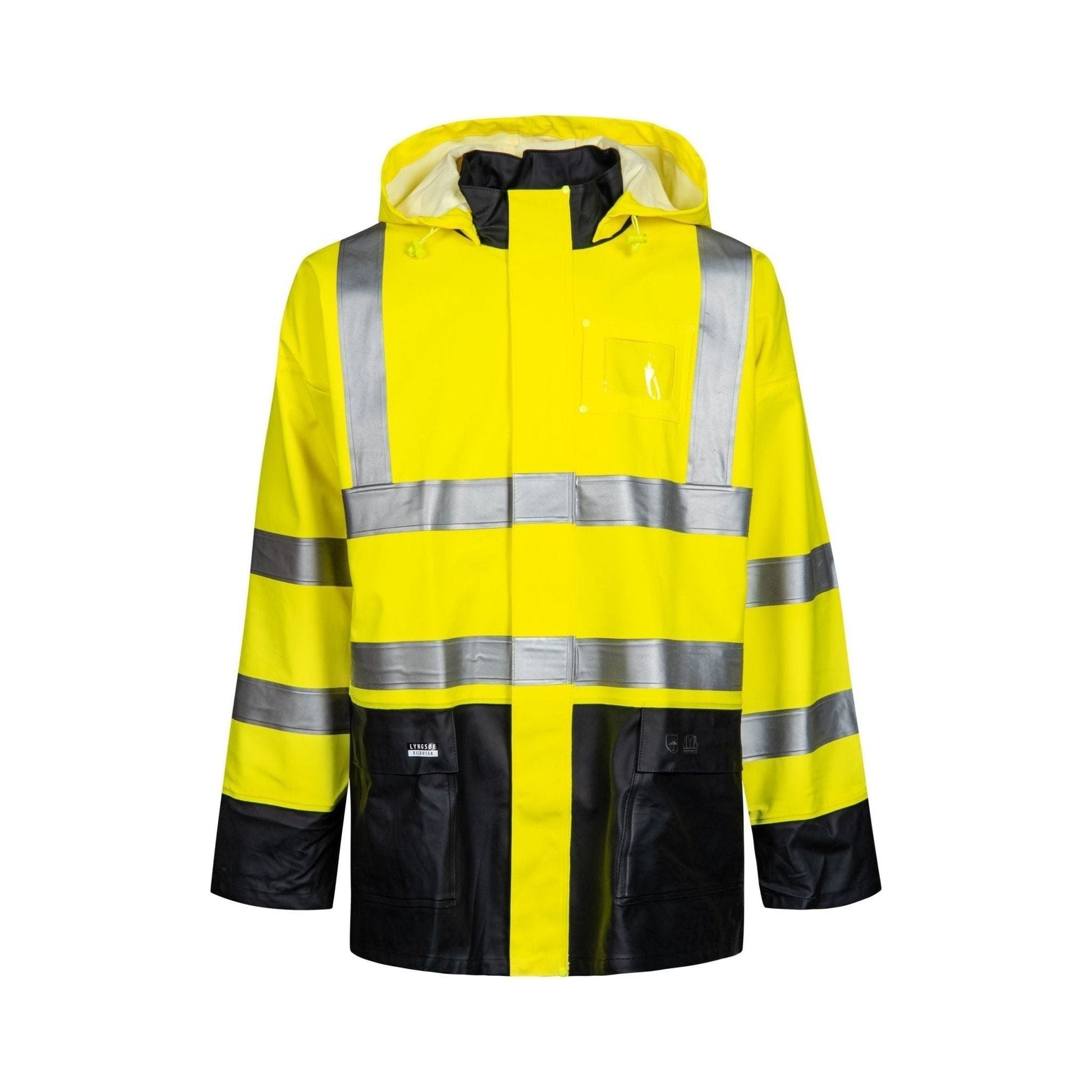 Lyngsøe Hi - vis regnjakke i kraftig PU/PVC kvalitet LR9015 - Sikkerhedsgiganten