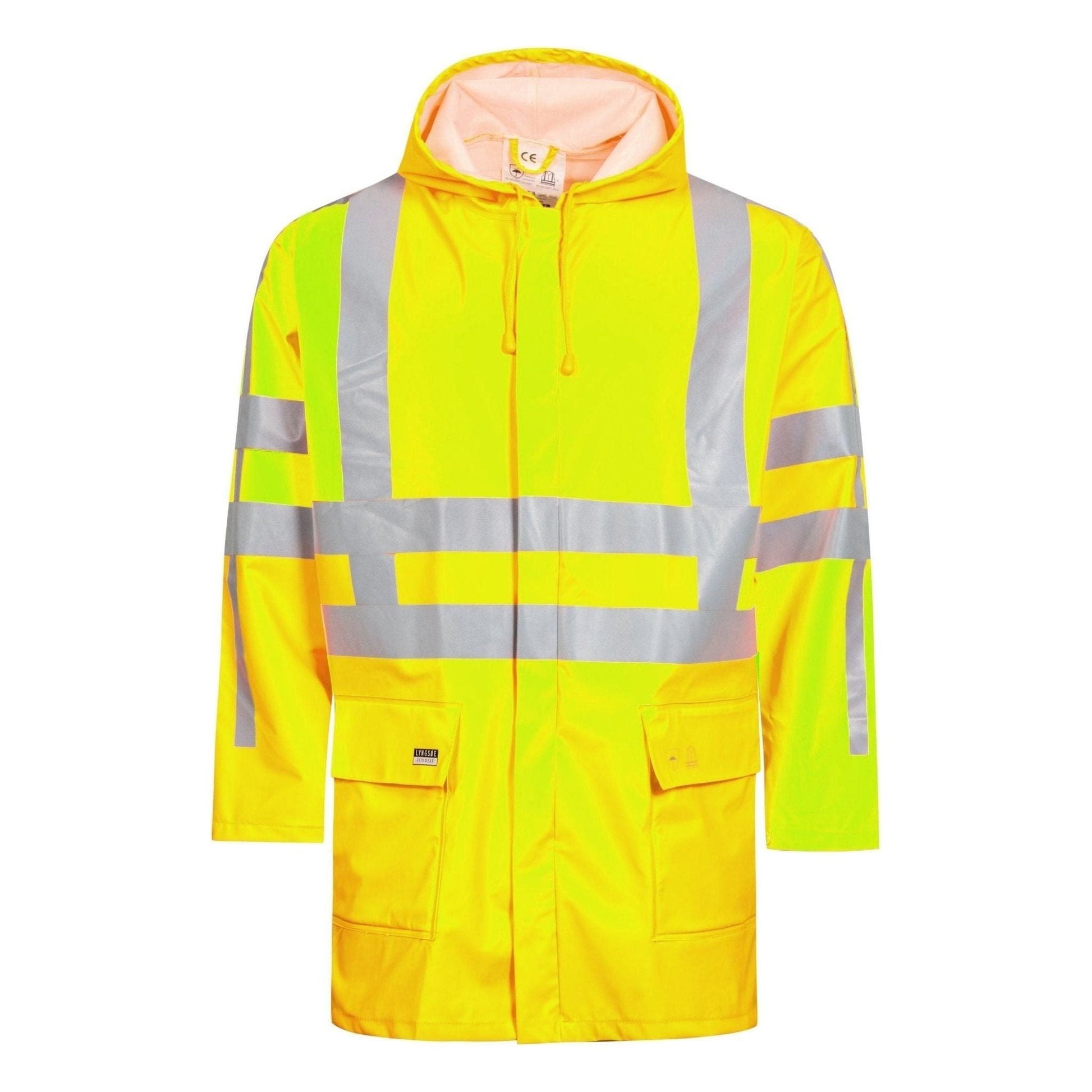 Lyngsøe Hi - vis regnjakke i PU kvalitet med RWS - reflekser LR75 - RWS - Sikkerhedsgiganten