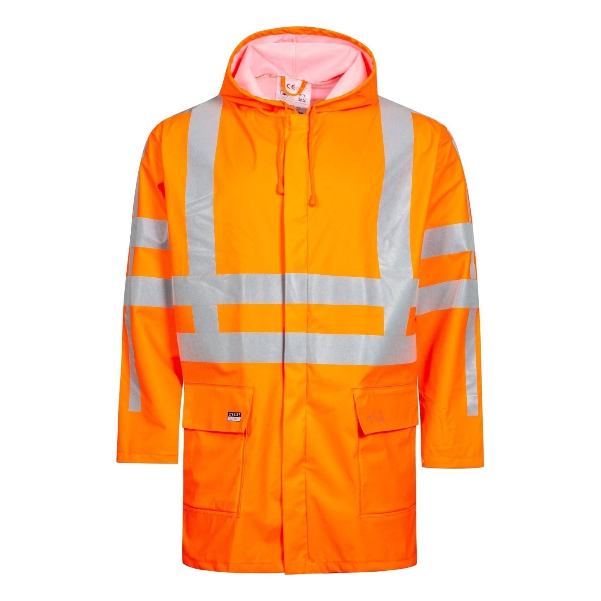 Lyngsøe Hi - vis regnjakke i PU kvalitet med RWS - reflekser LR75 - RWS - Sikkerhedsgiganten