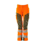 Mascot® Accelerate Safe arbejdsbukser dame pasform DIAMOND,stretch - 19078 - 511 - 1433 hi - vis orange/mosgrøn