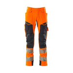 Mascot® Accelerate Safe Arbejdsbukser med knælommer Full Stretch 19279 - 510 - 14010 hi - vis orange/mørk marine
