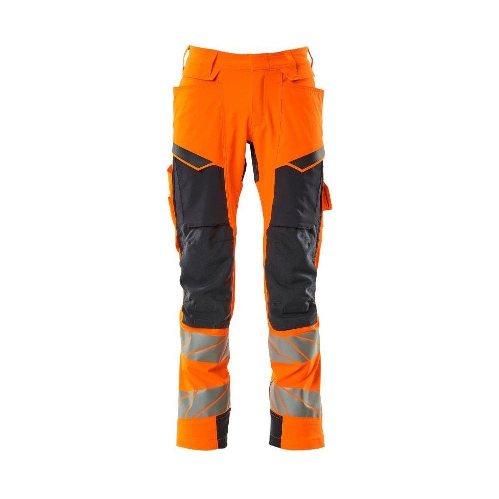 Mascot® Accelerate Safe Arbejdsbukser med knælommer Full Stretch 19279 - 510 - 14010 hi - vis orange/mørk marine