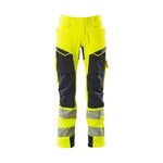 Mascot® Accelerate Safe Arbejdsbukser med knælommer Full Stretch 19279 - 510 - 17010 hi - vis gul/mørk marine