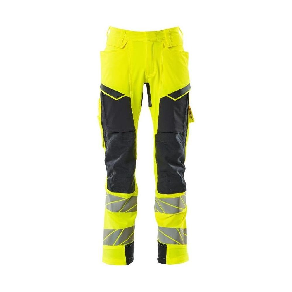 Mascot® Accelerate Safe Arbejdsbukser med knælommer Full Stretch 19279 - 510 - 17010 hi - vis gul/mørk marine