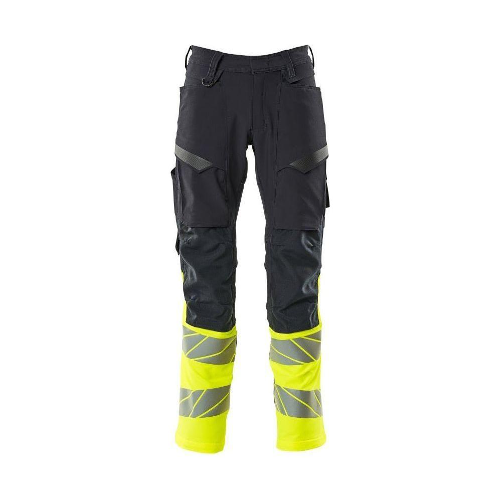 Mascot® Accelerate Safe Arbejdsbukser med knælommer , Full Stretch - 19879 - 711 Hi - Vis gul - Sikkerhedsgiganten