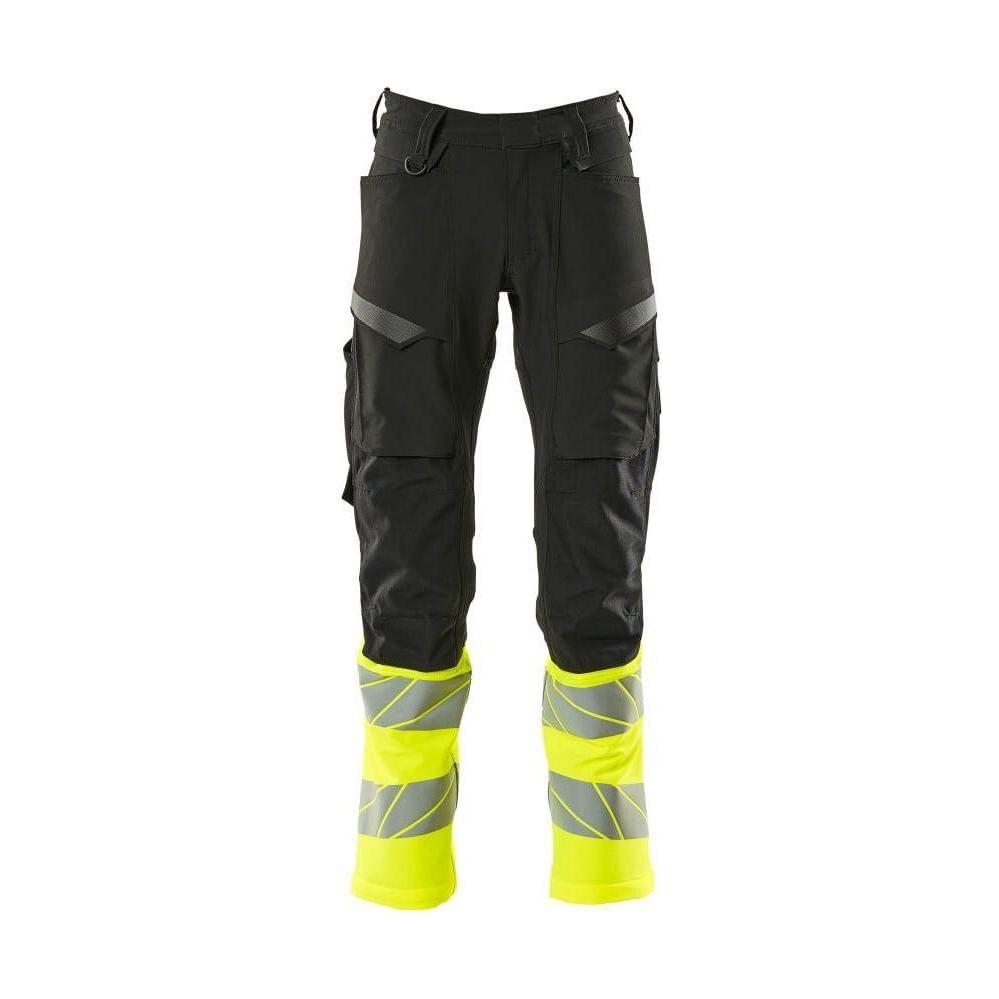 Mascot® Accelerate Safe Arbejdsbukser med knælommer , Full Stretch - 19879 - 711 Hi - Vis gul - Sikkerhedsgiganten
