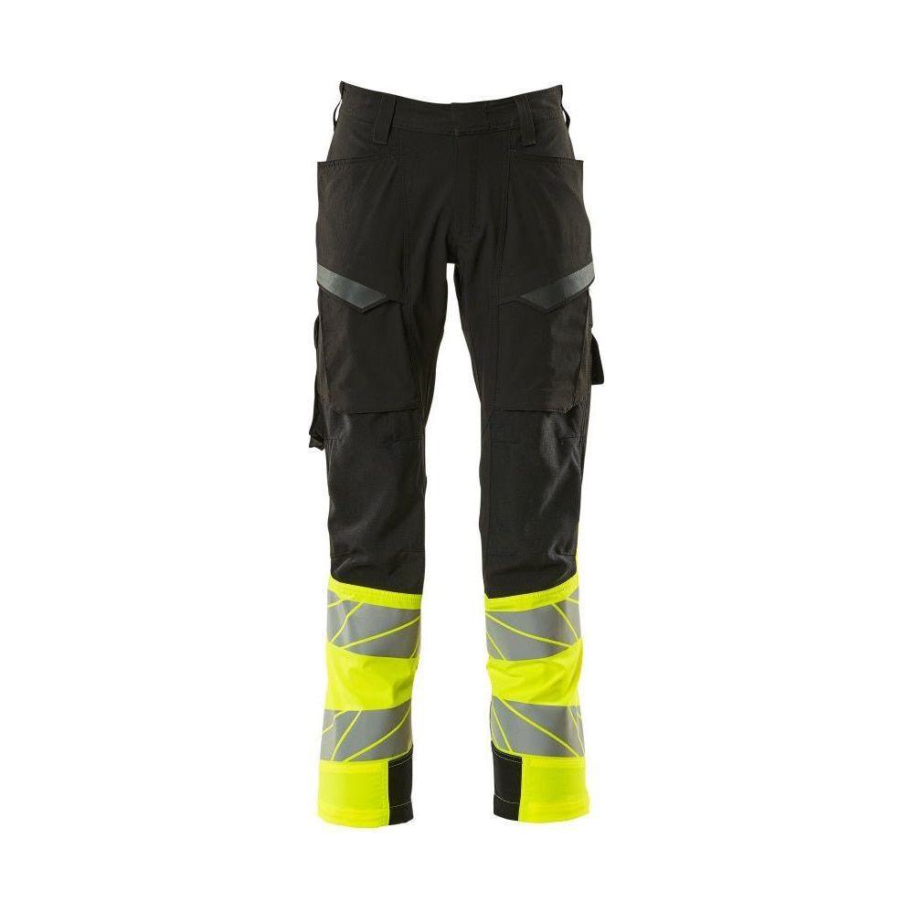 Mascot® Accelerate Safe arbejdsbukser ULTIMATE STRETCH 19379 - 510 - 01017 sort/hi - vis gul
