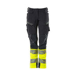 Mascot®Accelerate Safe Arbejdsbukser knælommer dame pasform stretch 19178 - 511 - 01017 mørk marine/hi - vis gul