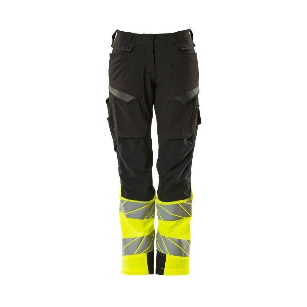 Mascot®Accelerate Safe Arbejdsbukser knælommer dame pasform stretch 19178 - 511 - 0917 sort/hi - vis gul