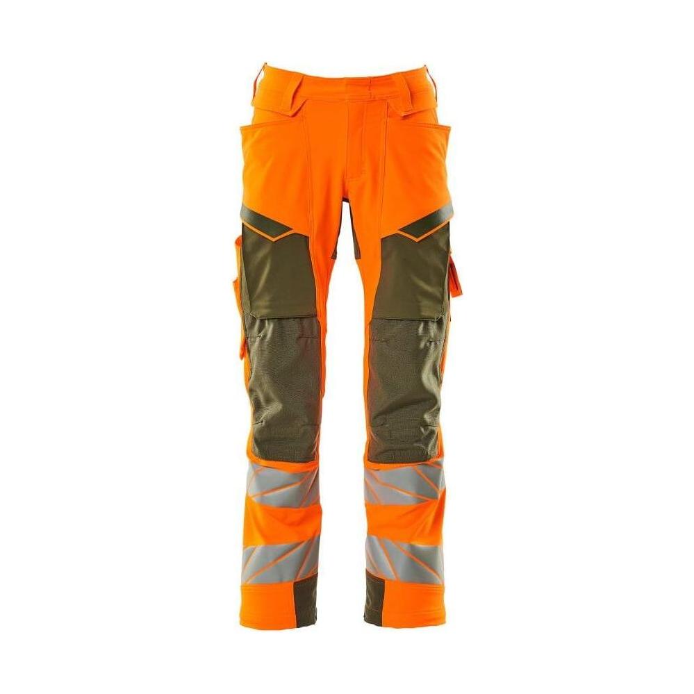 Mascot®Accelerate Safe Arbejdsbukser knælommer Full Stretch 19079 - 511 - 1433 hi - vis orange/mosgrøn