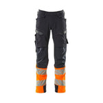 Mascot®Accelerate Safe Bukser Knælommer, Full Stretch 19179 - 511 - 01014 mørk marine/hi - vis orange