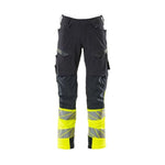 Mascot®Accelerate Safe Bukser Knælommer, Full Stretch 19179 - 511 - 01017 mørk marine/hi - vis gul