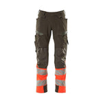 Mascot®Accelerate Safe Bukser Knælommer, Full Stretch 19179 - 511 - 18222 mørk antracit/hi - vis rød