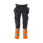 Mascot®Accelerate Safe håndværkerbukser hængelommer Full Stretch 19131 - 711 - 01014 mørk marine/hi - vis orange
