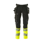 Mascot®Accelerate Safe håndværkerbukser hængelommer Full Stretch 19131 - 711 - 0917 sort/hi - vis gul