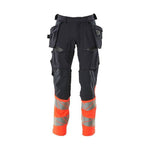 Mascot®Accelerate Safe håndværkerbukser hængelommer Full Stretch 19131 - 711 - 10222 mørk marine/hi - vis rød
