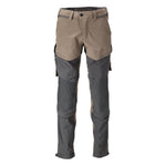 Mascot®Customized Arbejdsbukser, Knælommer, stretch 22279 - 605 - 5689 mørk sand/stengrå - Sikkerhedsgiganten