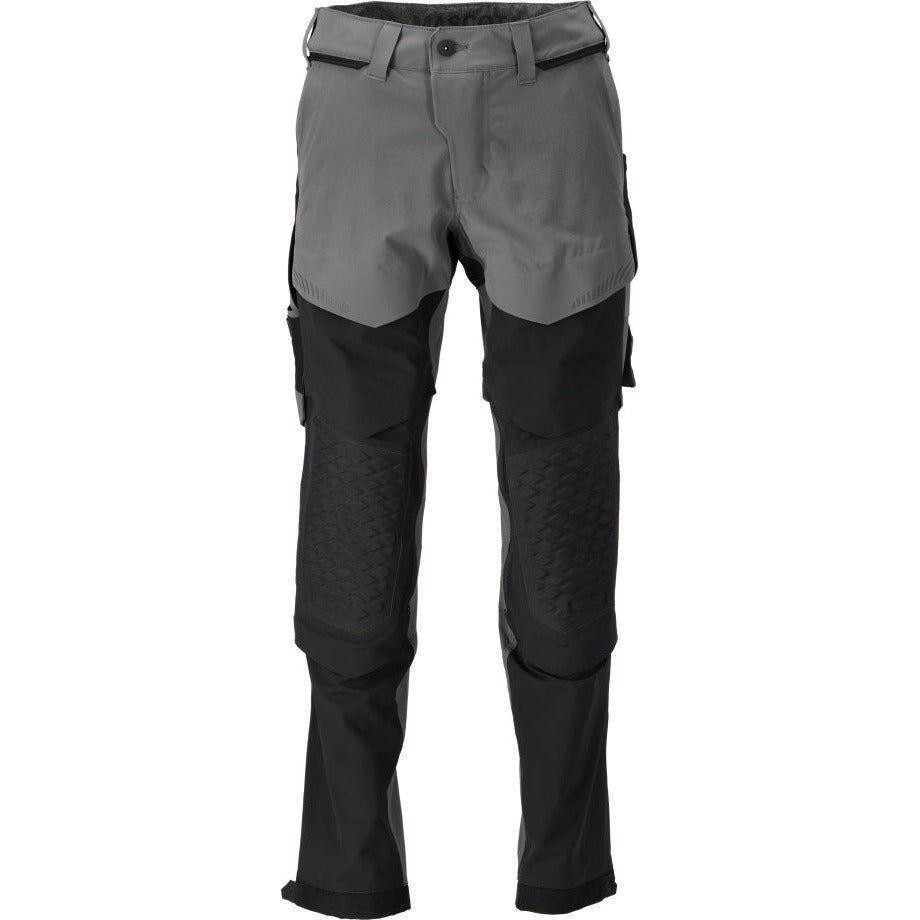 Mascot®Customized Arbejdsbukser, Knælommer, stretch 22279 - 605 - 8909 stengrå/sort - Sikkerhedsgiganten