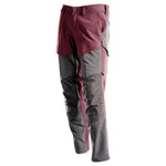 Mascot®Customized Arbejdsbukser med Knælommer, Full Stretch 22379 - 311 - 2289 bordeaux/stengrå - Sikkerhedsgiganten