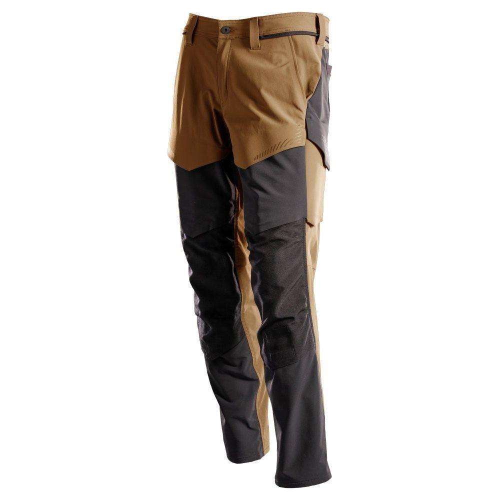 Mascot®Customized Arbejdsbukser med Knælommer, Full Stretch 22379 - 311 - 5409 nøddebrun/sort - Sikkerhedsgiganten
