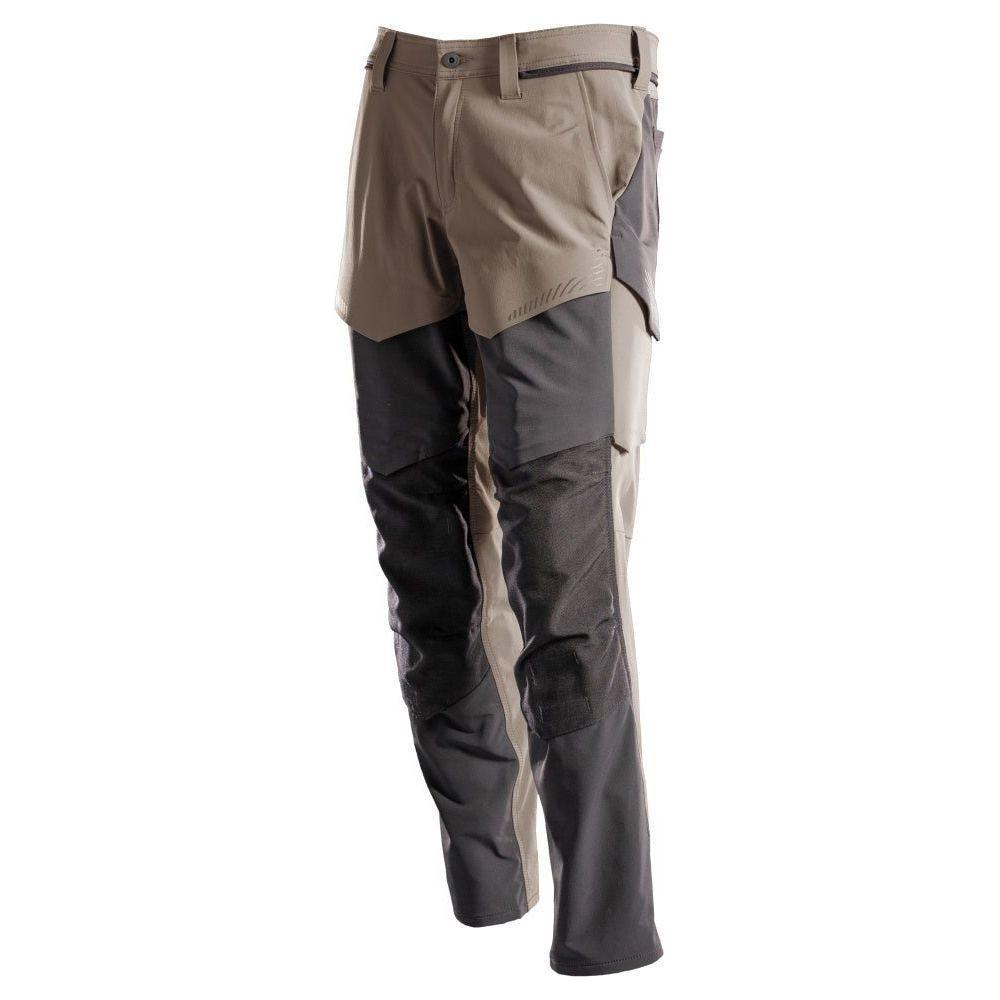 Mascot®Customized Arbejdsbukser med Knælommer, Full Stretch 22379 - 311 - 5689 mørk sand/stengrå - Sikkerhedsgiganten