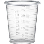 Medicinbæger, Eco, 4,2cm, Ø3,8cm, 30 ml, transparent, med graduering - Sikkerhedsgiganten