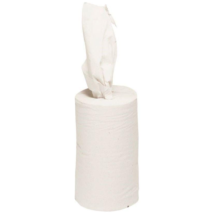 Mini Centerruller hvid 100 % nyfiber uden hylse 20 cm x 72 meter 12 ruller - Sikkerhedsgiganten