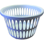Plastkurv, 440x440x300mm, 32 l, hvid, plast, med håndtag, rund - Sikkerhedsgiganten