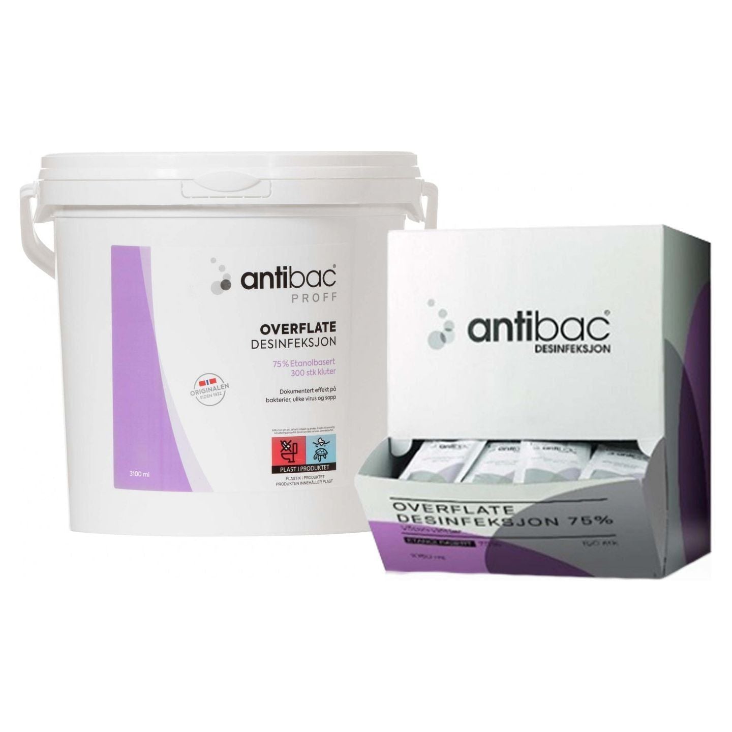 Plum Antibac Overfladedesinfektion 75% wipes - Sikkerhedsgiganten