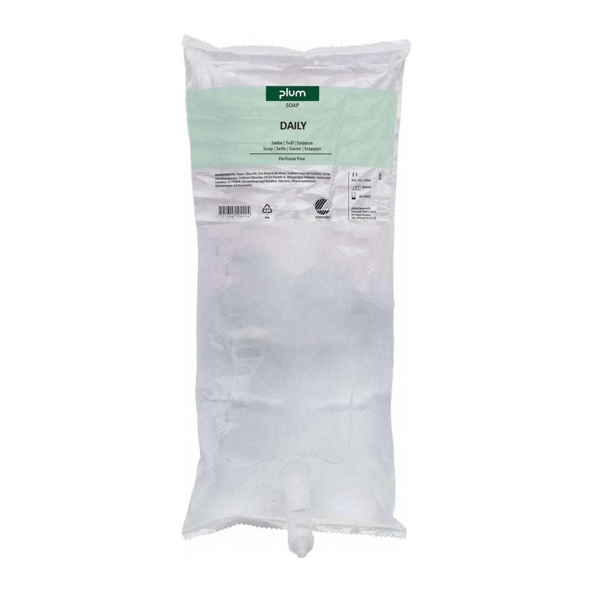 Plum Daily 1556 mild flydende sæbe 1000 ml pose - Sikkerhedsgiganten